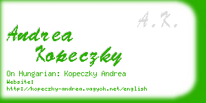 andrea kopeczky business card